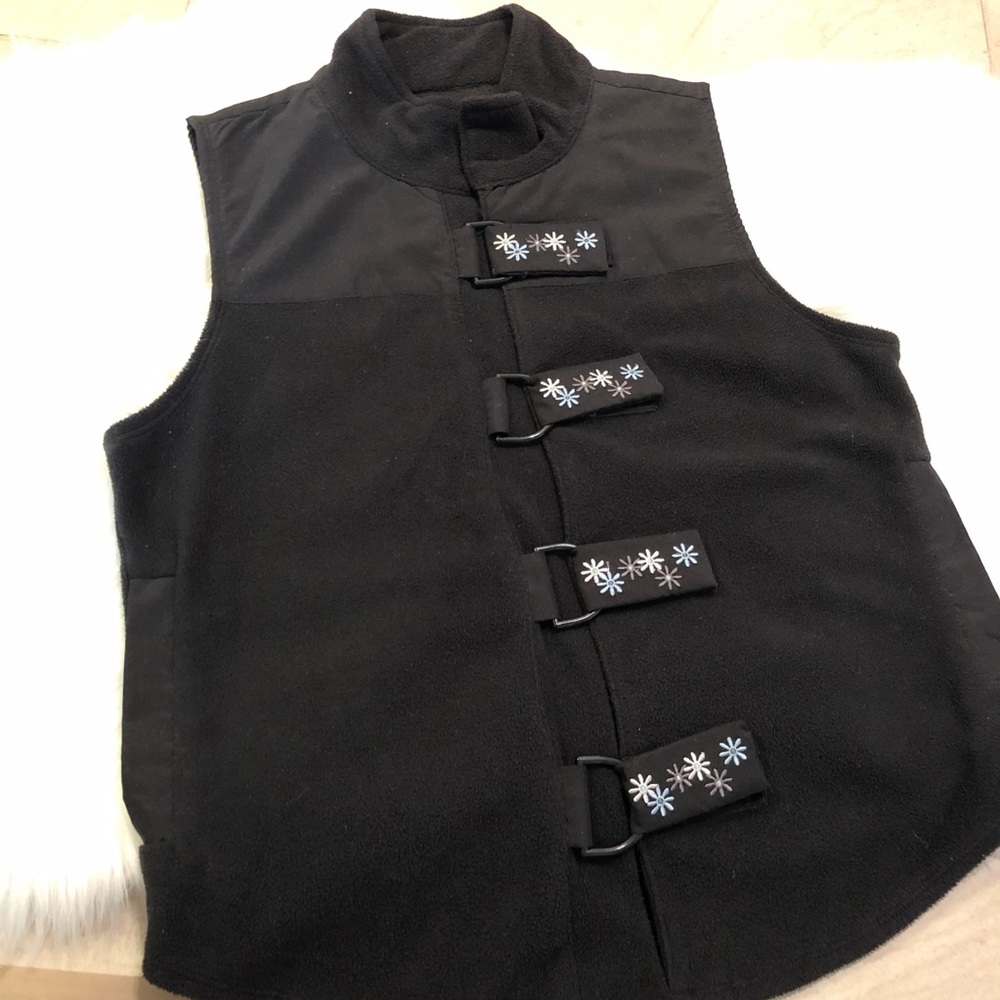 Billabong black fleece vest size medium